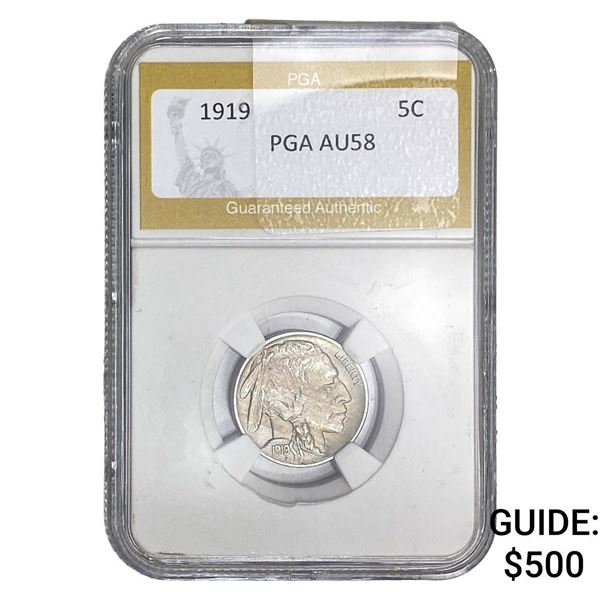 1919 Buffalo Nickel PGA AU58