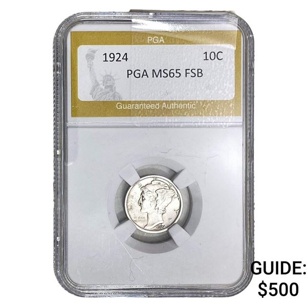 1924 Mercury Silver Dime PGA MS65