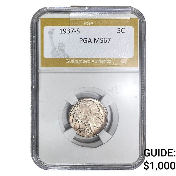 1937-S Buffalo Nickel PGA MS67