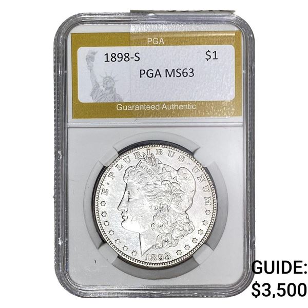 1898-S Morgan Silver Dollar PGA MS63