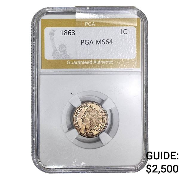 1863 Indian Head Cent PGA MS64