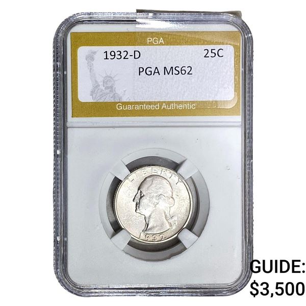 1932-D Washington Silver Quarter PGA MS62