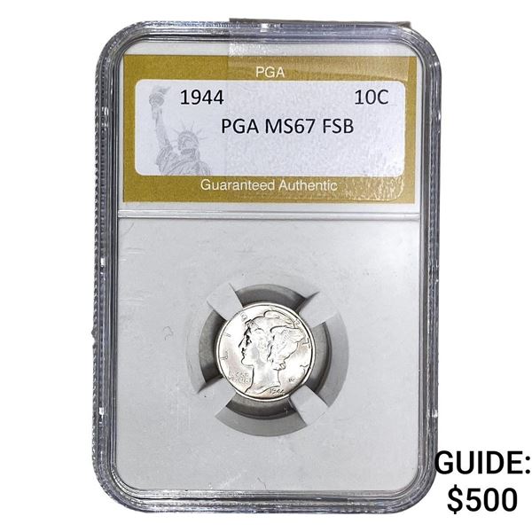 1944 Mercury Silver Dime PGA MS67 FSB