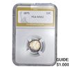 Image 1 : 1875 Seated Liberty Dime PGA MS62