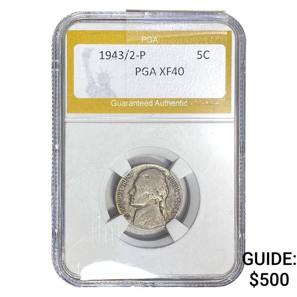1943/2-P Jefferson Nickel PGA XF40