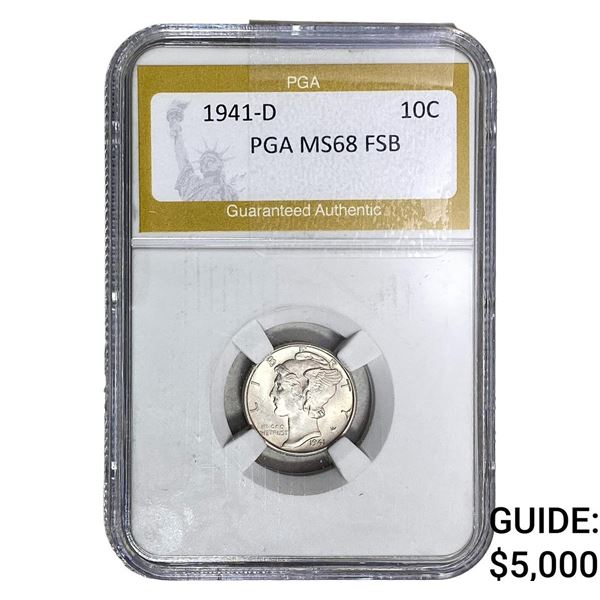 1941-D Mercury Silver Dime PGA MS68 FSB
