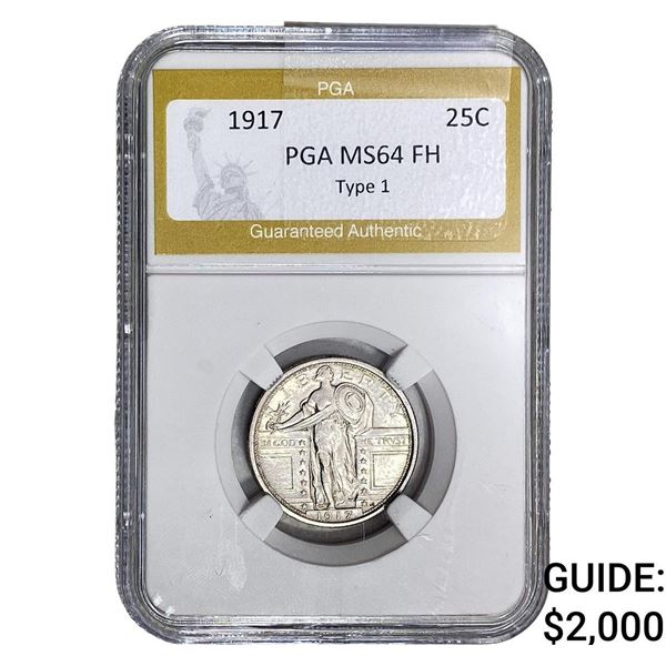 1917 Standing Liberty Quarter PGA MS64 Type 1