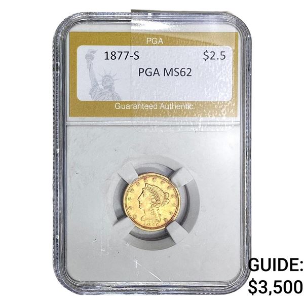 1877-S $2.50 Gold Quarter Eagle PGA MS62