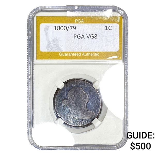 1800/79 Draped Bust Large Cent PGA VG8