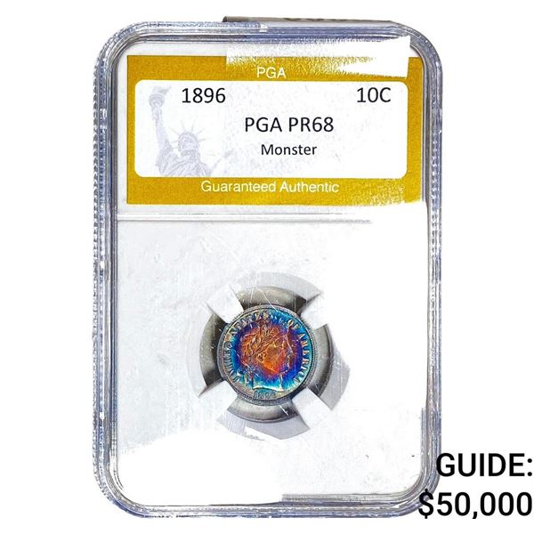 1896 Barber Dime PGA PR68 Monster