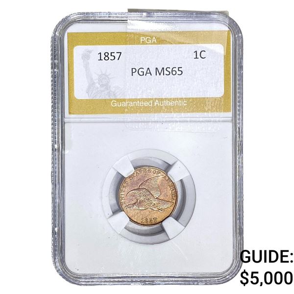 1857 Flying Eagle Cent PGA MS65