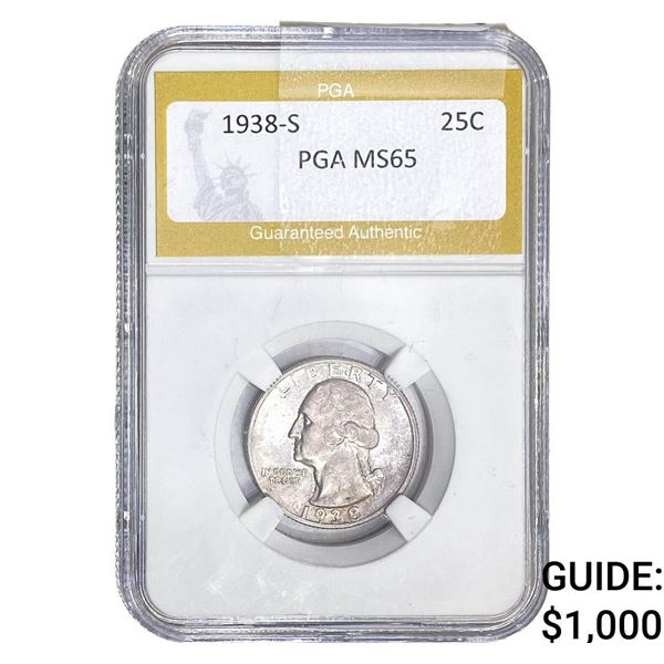 1938-S Washington Silver Quarter PGA MS65
