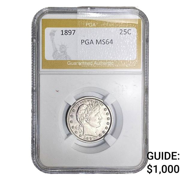 1897 Barber Quarter PGA MS64