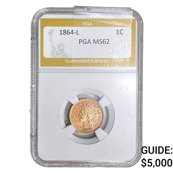 1864-L Indian Head Cent PGA MS62
