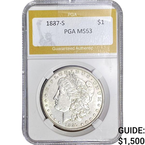 1887-S Morgan Silver Dollar PGA MS63