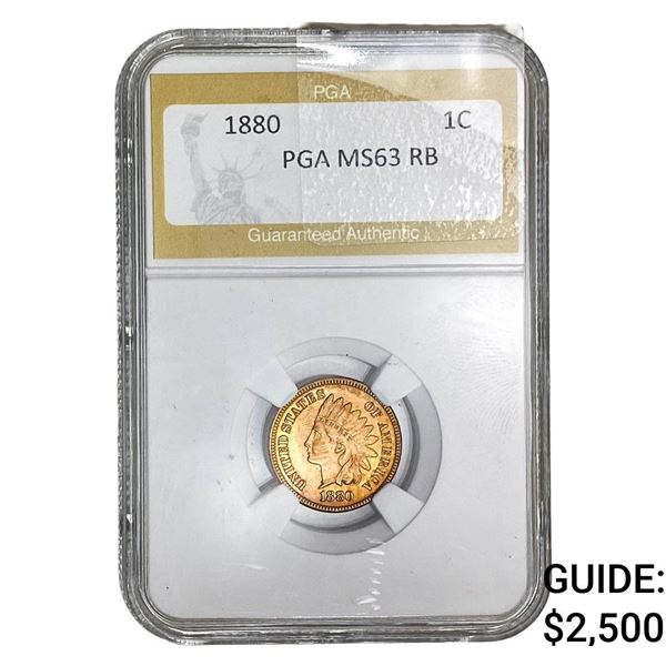 1880 Indian Head Cent PGA MS63 RB