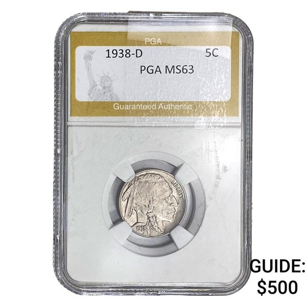 1938-D Buffalo Nickel PGA MS63