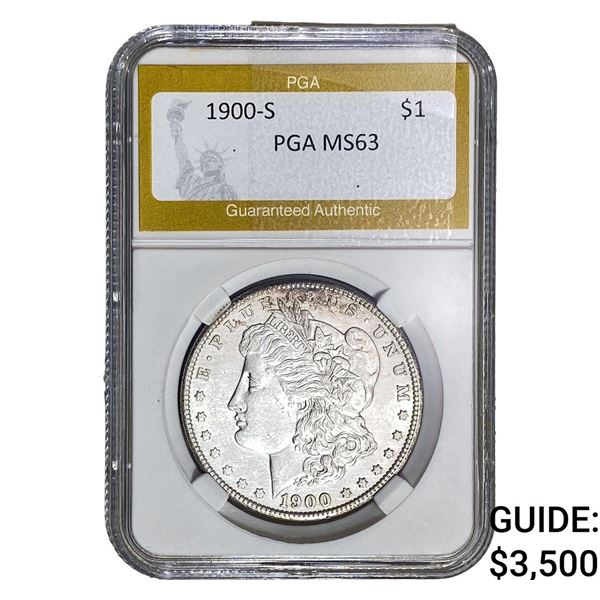 1900-S Morgan Silver Dollar PGA MS63