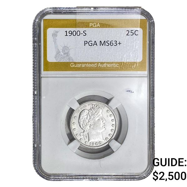 1900-S Barber Quarter PGA MS63+