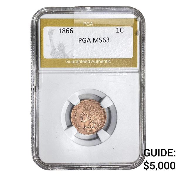 1866 Indian Head Cent PGA MS63