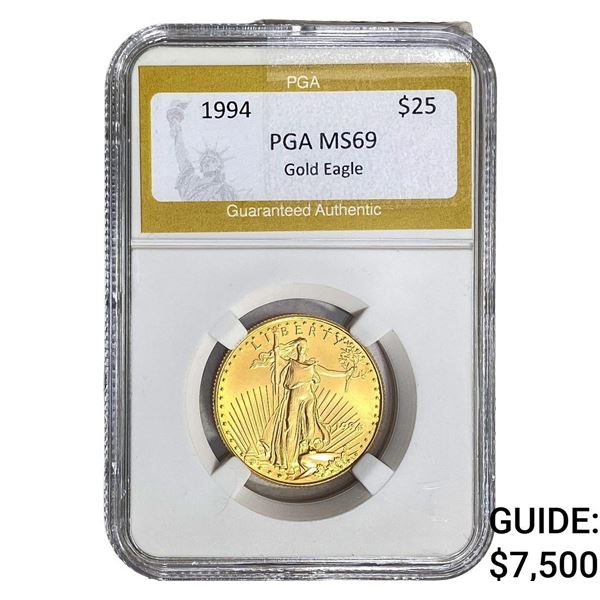 1994 1/2oz $25 Gold Eagle PGA MS69