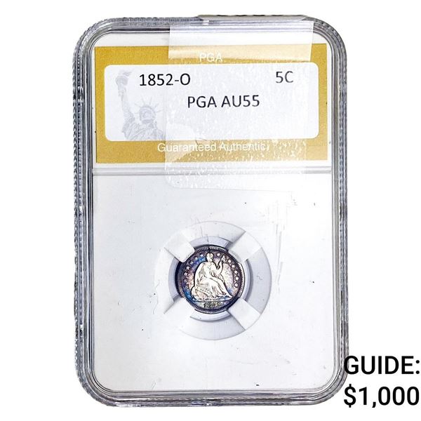 1852-O Seated Liberty Nickel PGA AU55