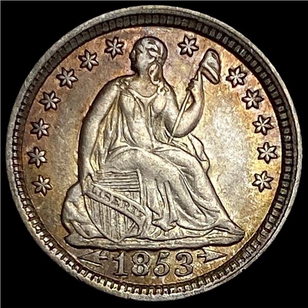 1853 Arrows Seated Liberty Half Dime CLOSELY UNCIRCULATED