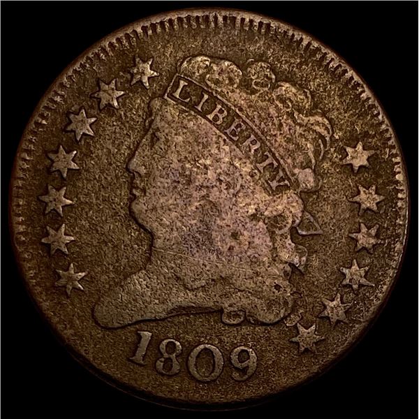 1809 Copper Half Cent NICELY CIRCULATED