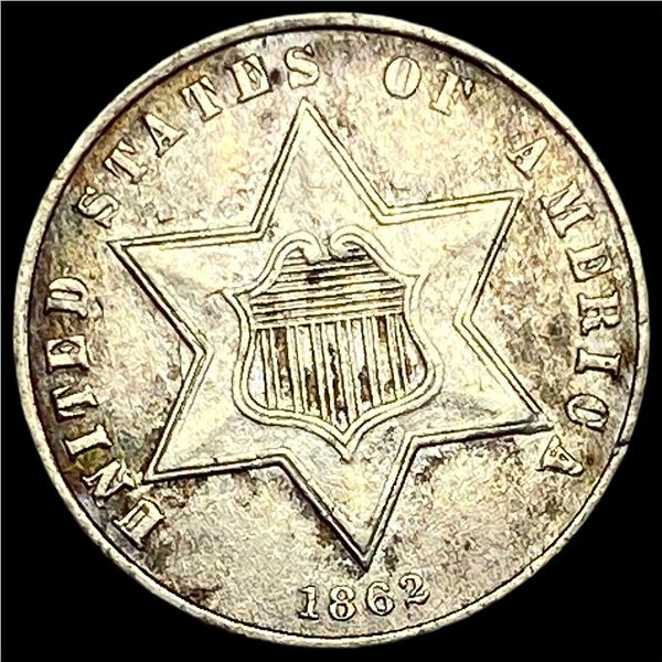 1862 Silver Three-Cent Piece UNCIRCULATED