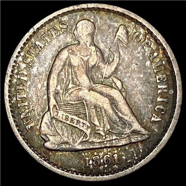 1861 Silver Half Dime NEARLY UNCIRCULATED