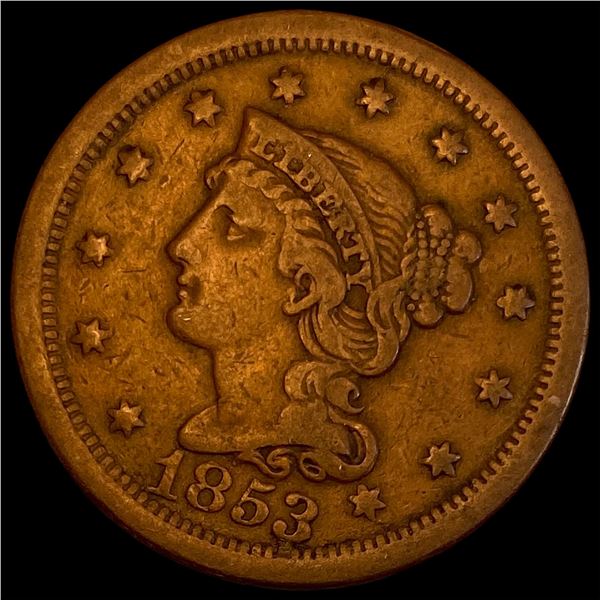 1853 Braided Hair Large Cent NEARLY UNCIRCULATED