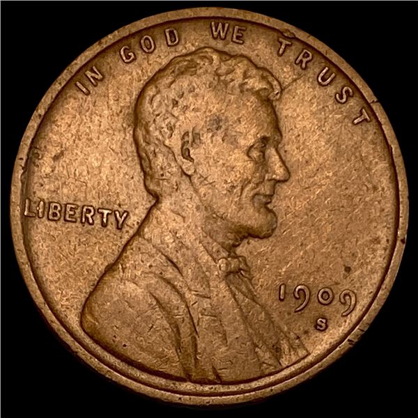 1909-S Lincoln Wheat Cent NEARLY UNCIRCULATED