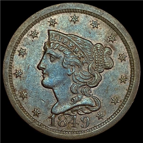 1849 Braided Hair Half Cent CHOICE AU