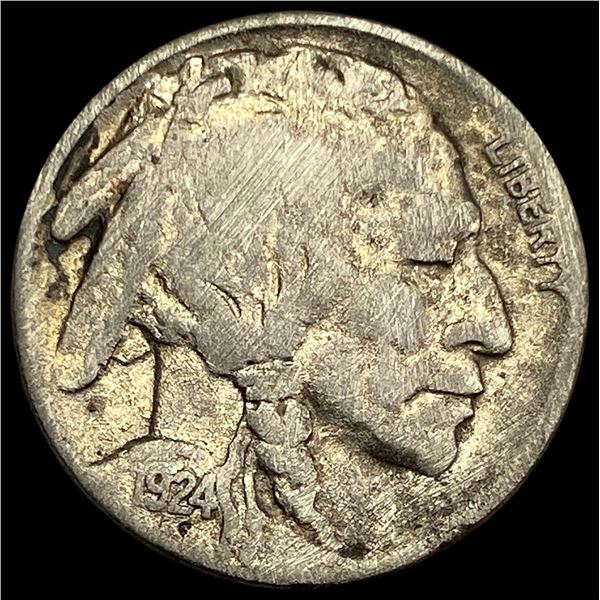 1924-S Nickel Five Cents (Buffalo Nickel) NICELY CIRCULATED