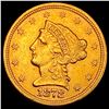 Image 1 : 1878-S Gold $2.50 Liberty Head Quarter Eagle UNCIRCULATED