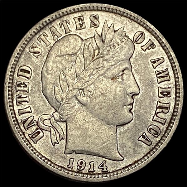 1914-D Silver Barber Dime CLOSELY UNCIRCULATED
