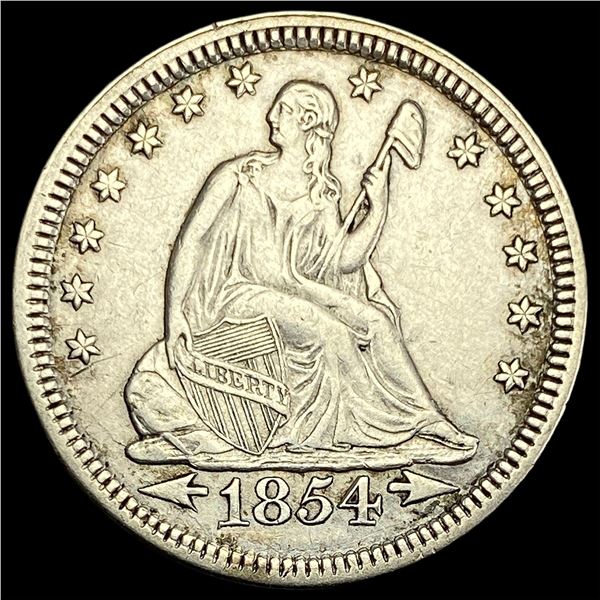 1854 Arrows Seated Liberty Quarter CLOSELY UNCIRCULATED