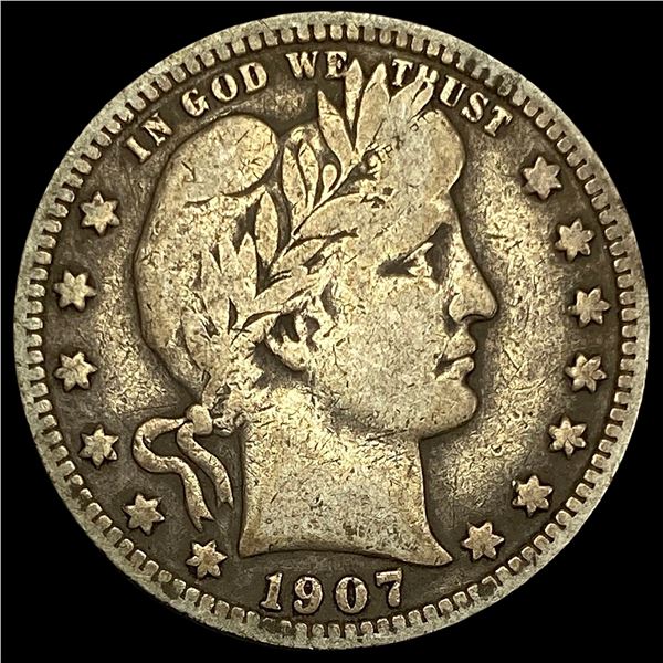 1907-S Silver Barber Quarter LIGHTLY CIRCULATED