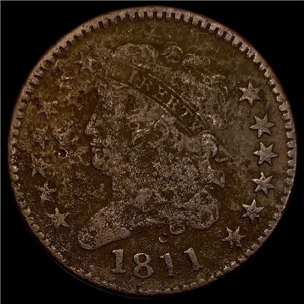 1811 Copper Half Cent NICELY CIRCULATED