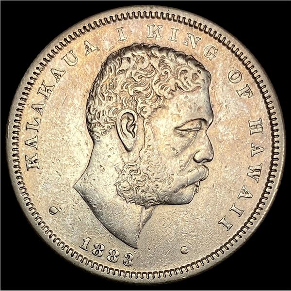 1883 Silver 1/2 Dollar Hawaii Hapalua CLOSELY UNCIRCULATED