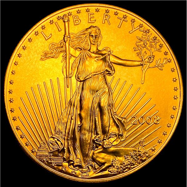 2008 1oz Gold American Eagle $50 SUPERB GEM BU