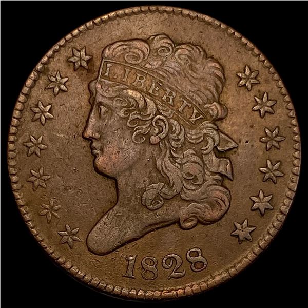 1828 Classic Head Half Cent NEARLY UNCIRCULATED