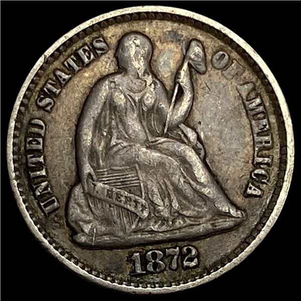 1872 Seated Liberty Half Dime NEARLY UNCIRCULATED
