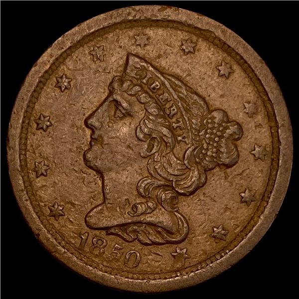1850 Braided Hair Half Cent CLOSELY UNCIRCULATED