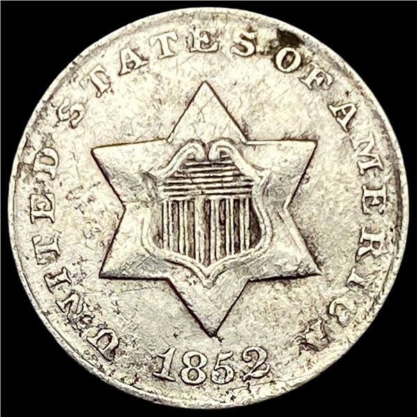 1852 Silver Three-Cent Piece CLOSELY UNCIRCULATED