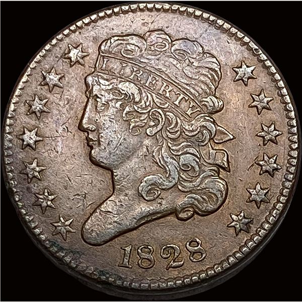 1828 Classic Head Half Cent NEARLY UNCIRCULATED