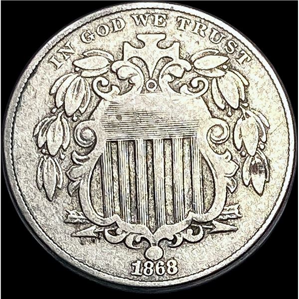 1868-O Shield Nickel LIGHTLY CIRCULATED