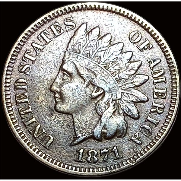 1871 Indian Head Cent NEARLY UNCIRCULATED