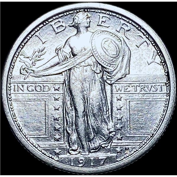 1917 Type 1 Standing Liberty Silver Quarter CHOICE AU