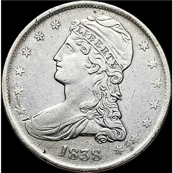 1838 Silver Half Dollar (Capped Bust) NEARLY UNCIRCULATED